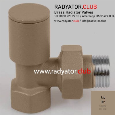 Ral 1019 Grey Beige Dekoratif Köşe Radyatör Vanası Ral 1019 Grey Beige Dekoratif Köşe Radyatör Vanası